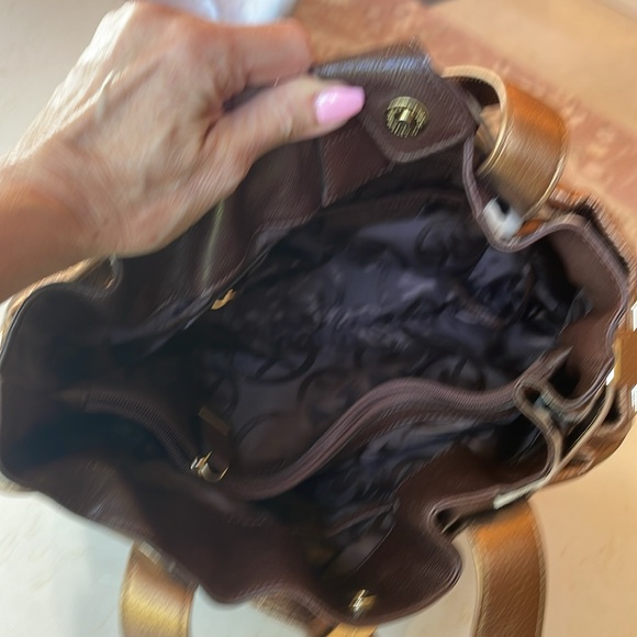 MICHAEL KORS leopard and brown and gold leather bag - Picture 9 of 14